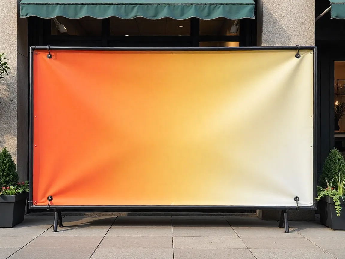 Large format vinyl banners for outdoor advertising